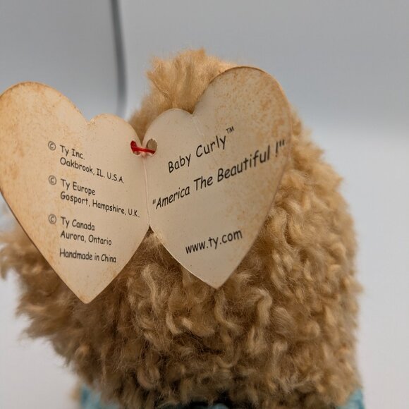 Ty Baby Curly 1992 Plush Fall Leaves Sweater 11" Vintage Stuffed Animal Bear - Picture 12 of 14